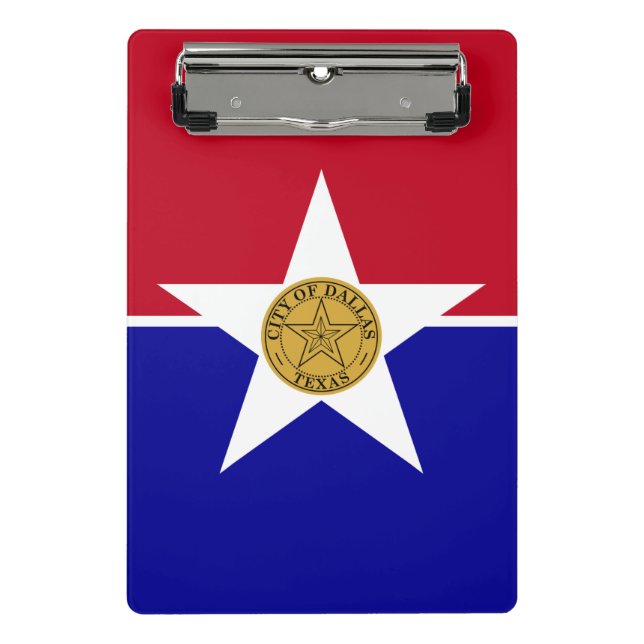 Prancheta Mini área de transferência com bandeira de Dallas, (Frente)