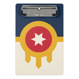 Prancheta Mini área de transferência com bandeira de Tulsa,