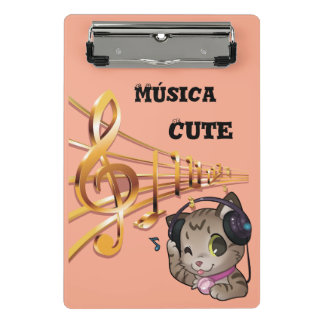 Prancheta Mini carpeta de música cute anime gato