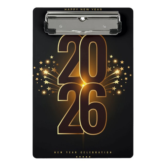 Prancheta Mini Clipboard-Happy New Year 2026  (Frente)