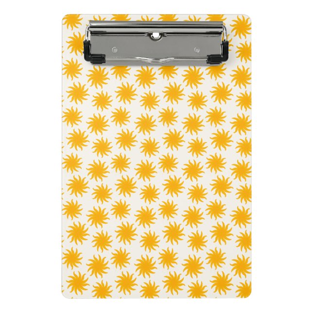 Prancheta Mini com Padrão de Explosão Solar Dourad (Frente)