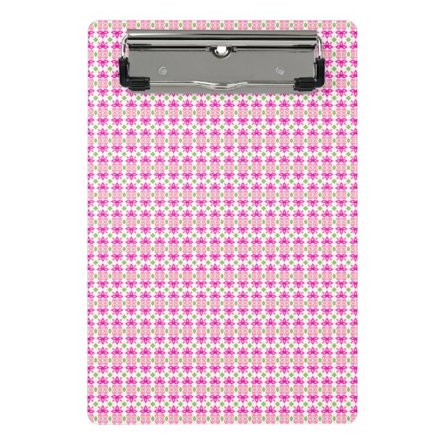 Prancheta Mini Floral com Bloco de Cores Rosa e Ve (Frente)
