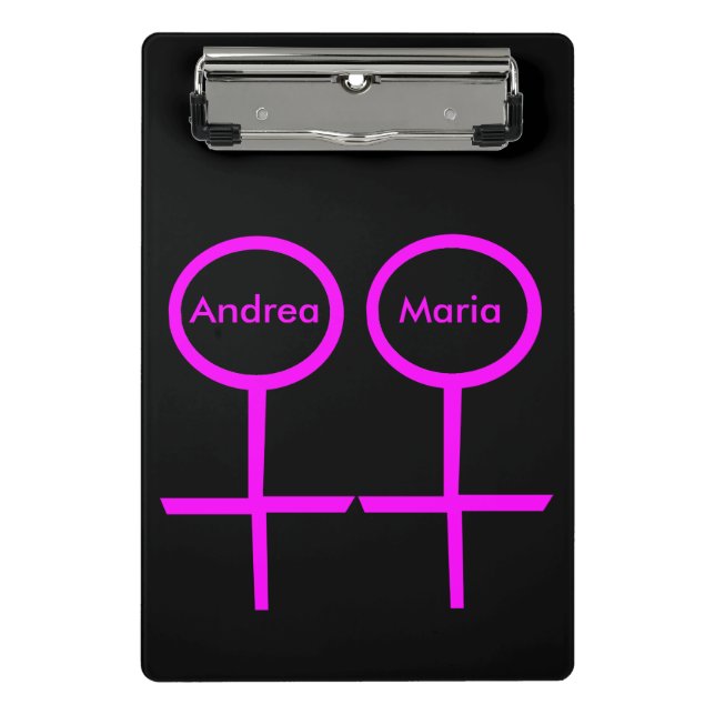 Prancheta Mini Personalizada Amantes Lésbicas (Frente)