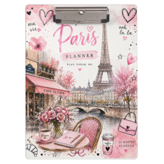 Prancheta Paris Watercolor Rosa