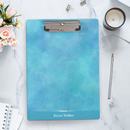 Prancheta Personalizada Aquarela Azul Água