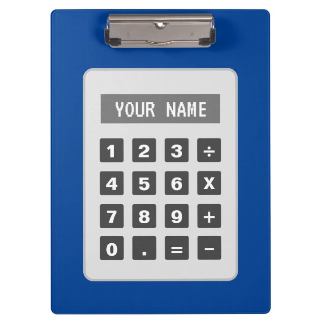 Prancheta personalizada com design de calculadora (Frente)