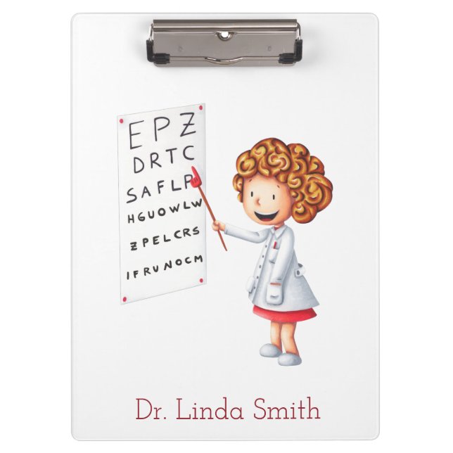 Prancheta personalizada com ilustração de médico (Frente)