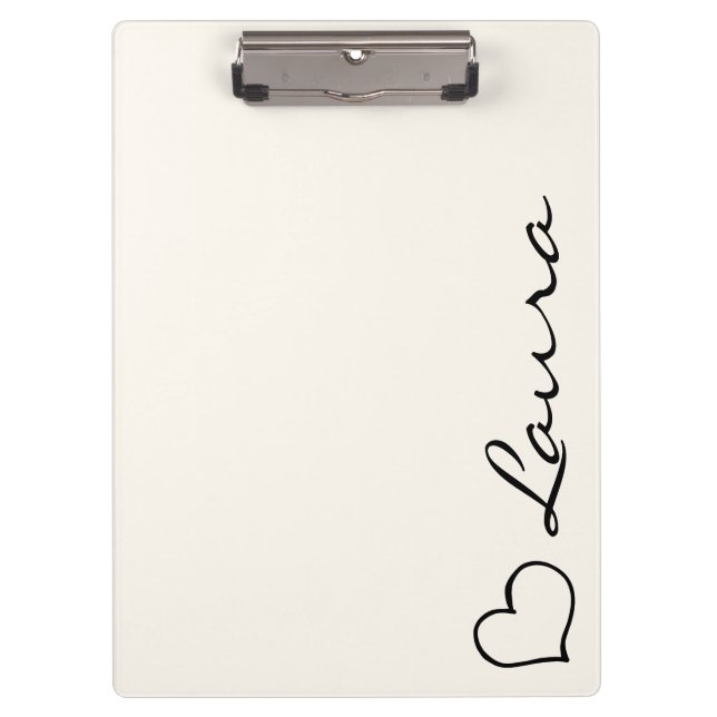 Prancheta Personalizada com Nome e Coração Script  (Frente)