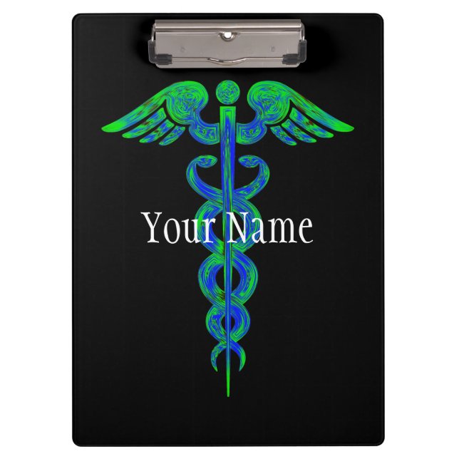 Prancheta personalizada da enfermeira do Caduceus (Frente)