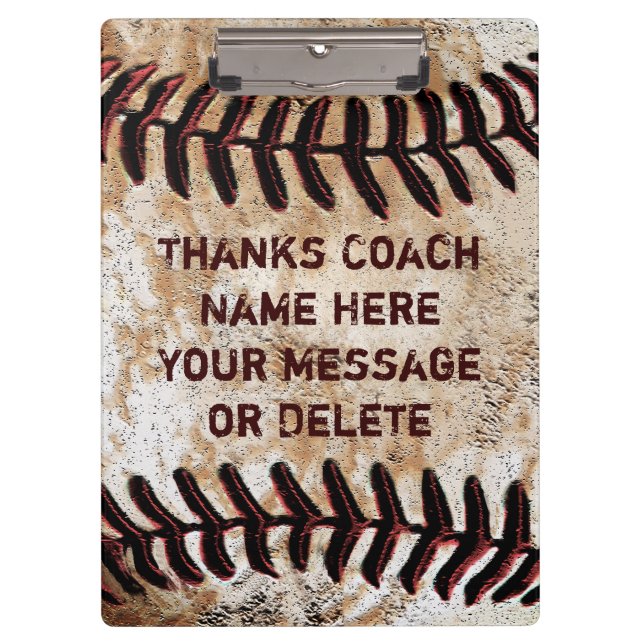 Prancheta Personalizada de Treinador de Beisebol V (Frente)