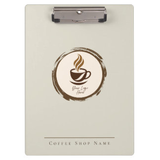 Prancheta personalizada para café com logotipo e n
