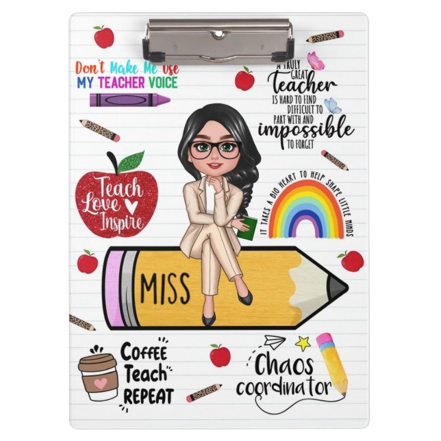 Prancheta Personalizada para Professores – Present (Frente)