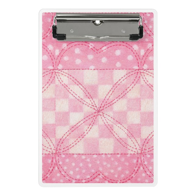 Prancheta PINK HEART QUILT Mini Área de Transferência (Frente)