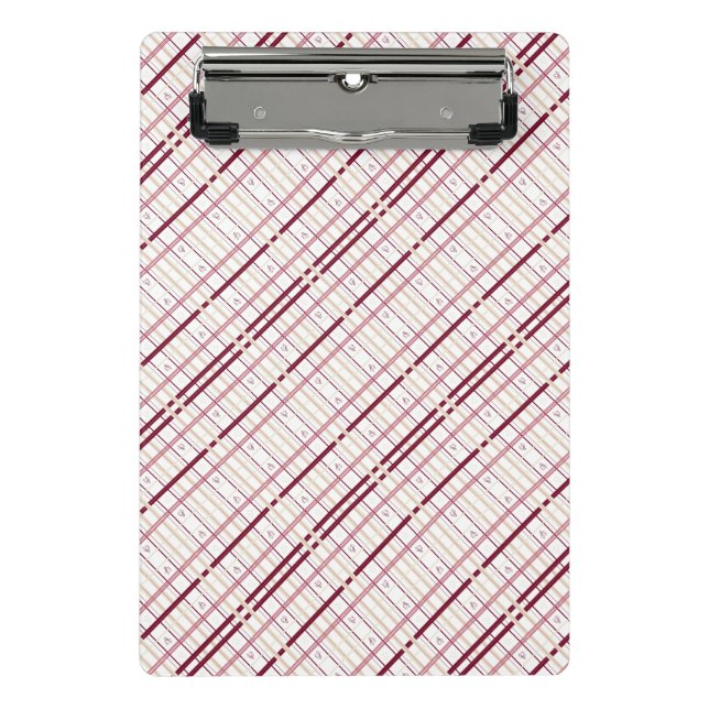 Prancheta Plaid Hearts – Design Caprichoso Burgund (Frente)