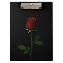 Prancheta Preta 4 Luxe, Rosa Vermelha Velvet