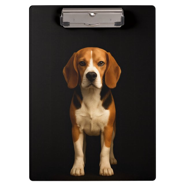 Prancheta Preta 4 Luxo, Beagle Gentil (Frente)