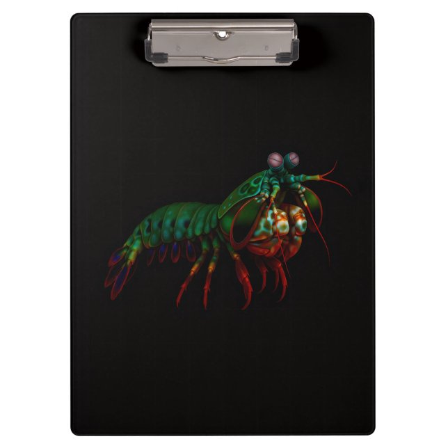 Prancheta Preta 4 Luxo, Camarão Mantis (Frente)