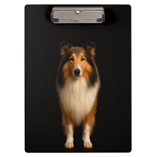 Prancheta Preta 4 Luxo, Cão Collie Leal (Frente)