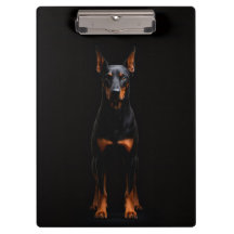 Prancheta Preta 4 Luxo, Cão Doberman Guardião