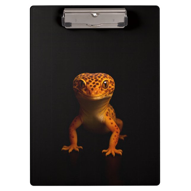 Prancheta Preta 4 Luxo, Lagarto Gecko Leopardo (Frente)