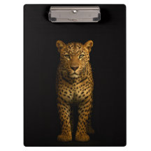 Prancheta Preta 4 Luxo, Leopardo Majestoso