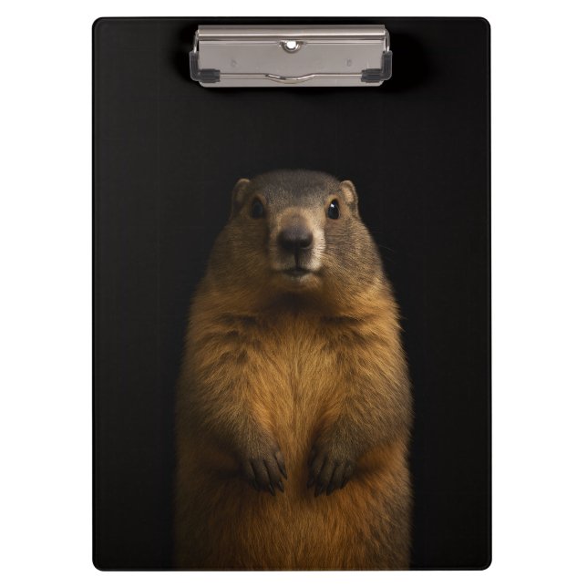 Prancheta Preta 4 Luxo, Marmota Fofa (Frente)
