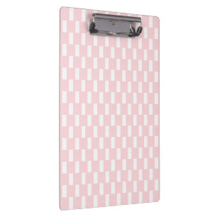 Prancheta Quadrada Rosa e Branco Fofa