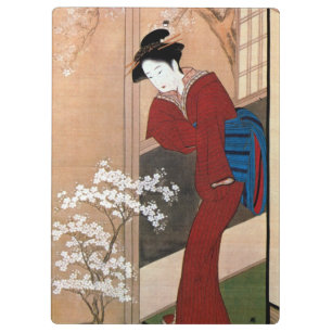 Pranchetas 桜の花と女, flores de cerejeira do 春章 e u