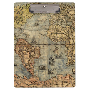 Pranchetas 1565 Mapa Antigo do Mundo de Forlani Cartografia V