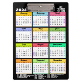 Pranchetas 2023 - 2026 Calendário com Feriados Públicos Moder