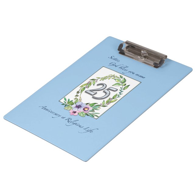 Pranchetas 25 aniversário da Católica Nun Wreath e Silver (Inclinado)