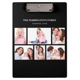 Pranchetas 6 Seções Foto Personalizada Quadro Preto Elegante