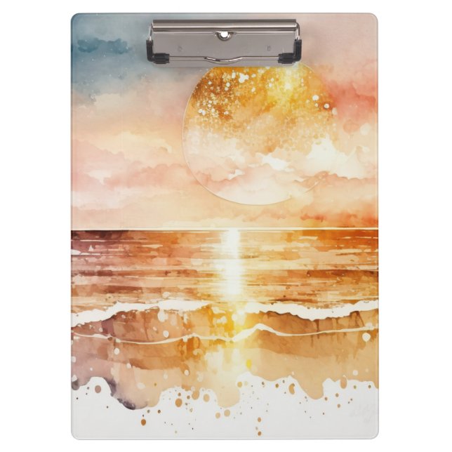 Pranchetas A Série Praia de Aquarela Design 1 (Frente)