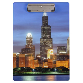 Pranchetas A skyline de Chicago do planetário de Adler