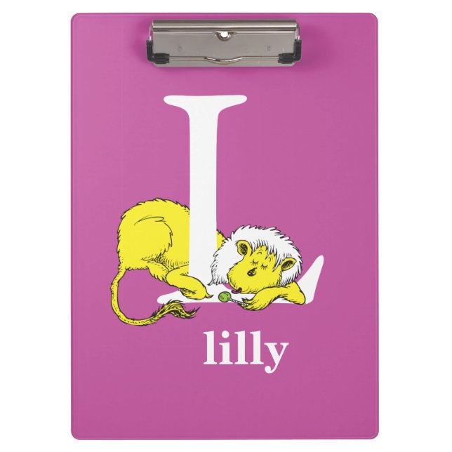 Pranchetas ABC do Dr. Seuss: Letra L - Branco | Adicione seu  (Frente)