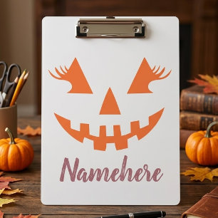 Pranchetas Abóbora de Halloween Personalizada Feminina Jack O