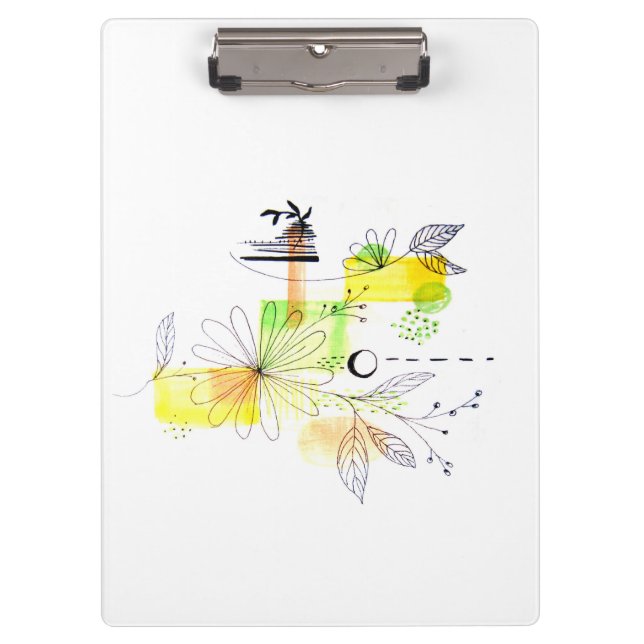 Pranchetas Abstração Moderna Preta e Amarelo (Frente)