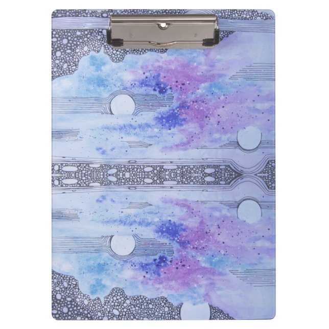 Pranchetas Abstração Moderna Preta e Azul (Frente)