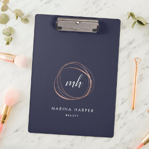 Pranchetas Abstract Faux Rose Gold Monogram Logo