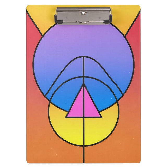Pranchetas Abstract Geometric Circles Line Colorful Poster (Frente)