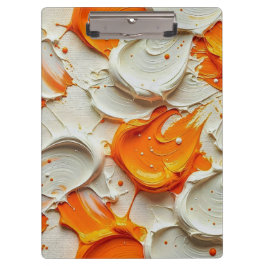 Pranchetas Abstract Swirling Teal and Orange Glossy Fluid Spl