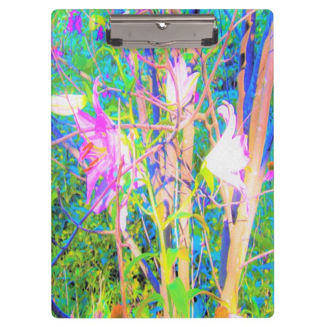 Pranchetas Abstrato Oriental Lily no Meu Jardim Rubio (Frente)