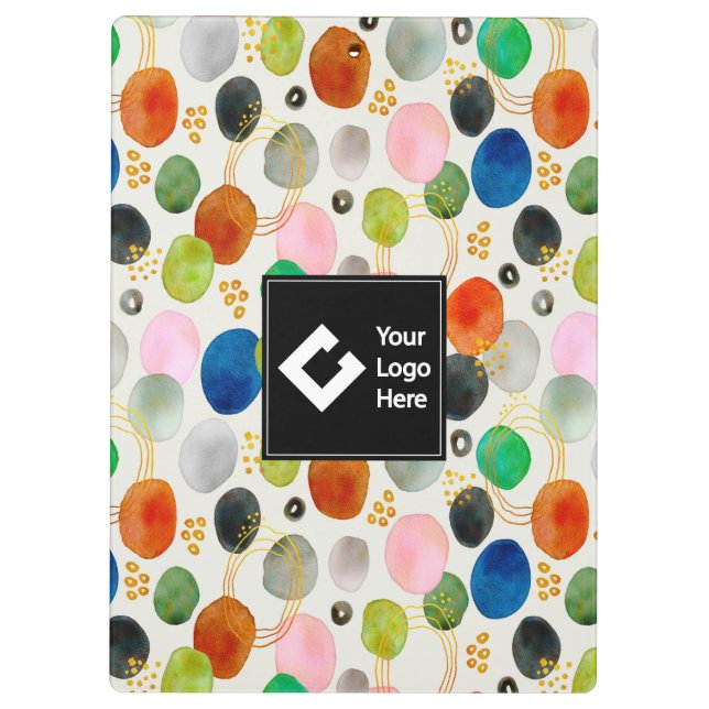 Pranchetas Abstrato Pebble Dourado Glitter Art + O Logotipo (Verso)