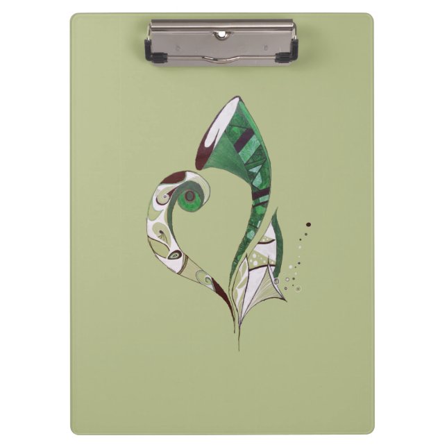 Pranchetas Abstrato Verde moderno ilustração desenhada com a  (Frente)