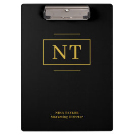 Pranchetas Acessório Elegante Dourado Monograma do Escritório