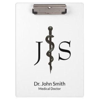 Pranchetas Aclepio Médico Profissional - Branco preto simples
