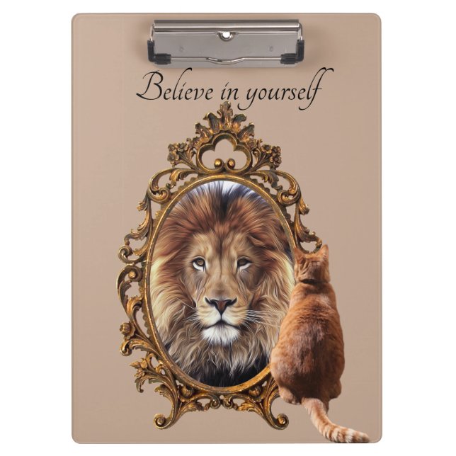 Pranchetas Acredite em si mesmo | Lion Vintage Inspirational (Frente)