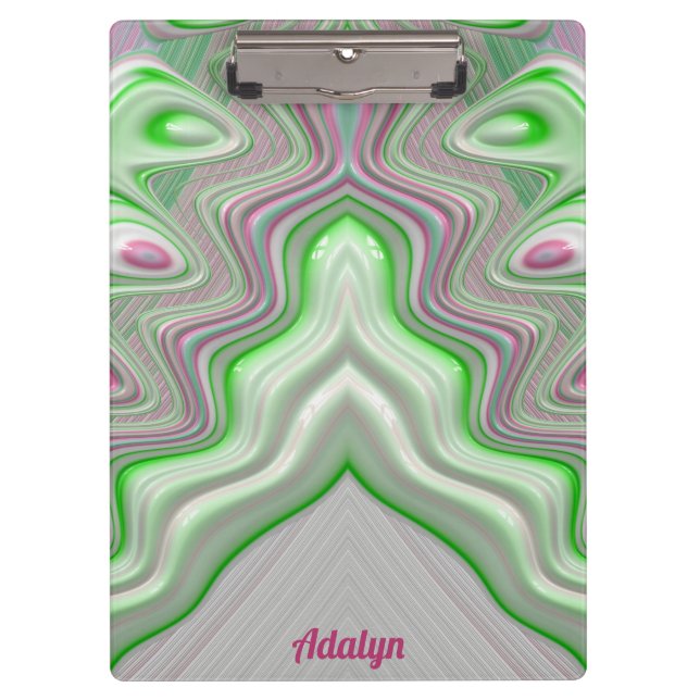 Pranchetas ADALYN ~ PASTEL 3D! Rosa, Verde e Branco BRILHANTE (Frente)