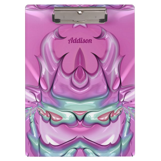 Pranchetas ADDISON ~WOW! ESTRANHO! Cinza rosa, branco e ceris (Frente)