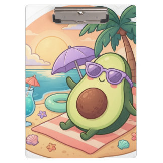 Pranchetas Adesivo de Abacate Relax no Verão na Praia